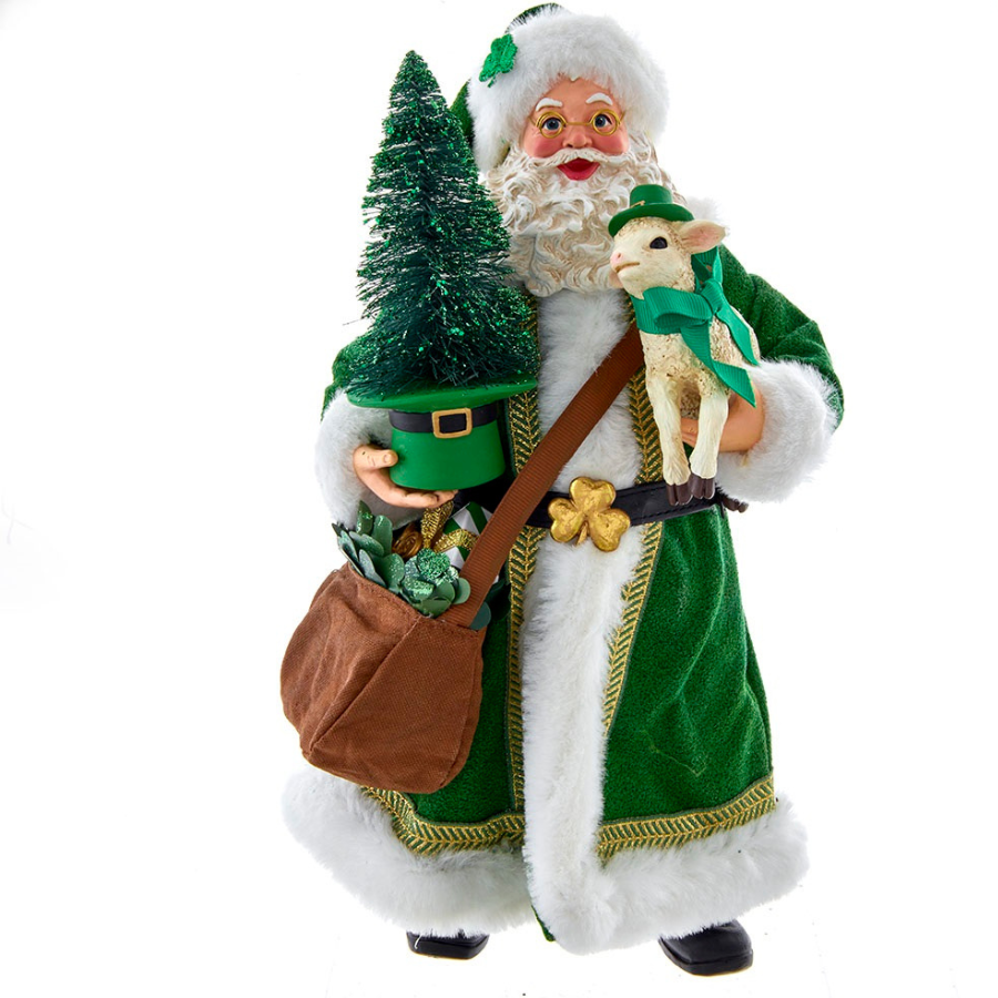 IRISH SANTA WITH TREE AND LAMB - MUSICAL: Bridgets of Erin