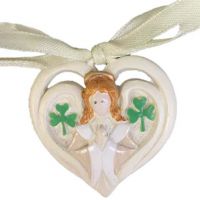 NATIVITY AND ANGEL HEART ORNAMENTS